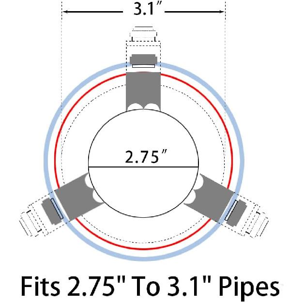 Car Stainless Steel Exhaust Tips Fit 2.75 To 3 Inch Car Exhaust Pipe Modification Tail Throat Tail Pipe Steel Exhaust Tips Finish Tailpipe Black