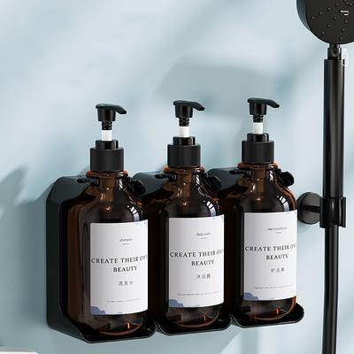 Wall Mounted Soap Dispenser Set Refillable Shampoo Conditioner Body Wash Bottle Holder for Shower Wall