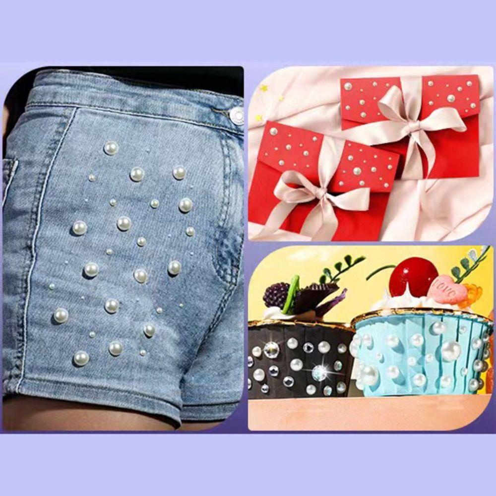 Self Adhesive Flatback Pearl Stickers Limitation Pearls Eyebrow Eyeshadow Decals Hair Face Makeup