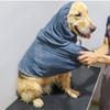 Soft Absorbent Pet Bathrobe for Medium To Large Dogs Quick Drying Towel Fabric Adjustable Belt