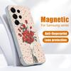 Red Rose Flowers Pattern Case For Samsung Galaxy S26 Ultra S25 Edge S24 Plus S23 FE S22 A17 A54 A55 A56 A57 5G Magnetic For Magsafe Matte Cover