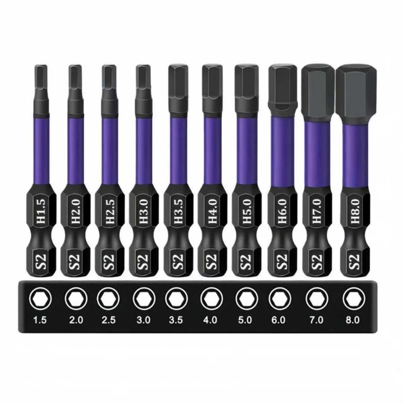 10 Pezzi Punta per Cacciavite Magnetica Forte 50mm Testine per Cacciavite ad Alta Durezza Adatte per Utensili Manuali Elettrici