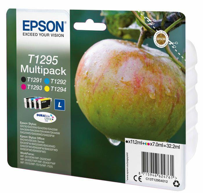 Pack cartouches - Epson - C13T12954010/12 - Durabrite Ultra - 4 couleurs - Résistantes à l'eau