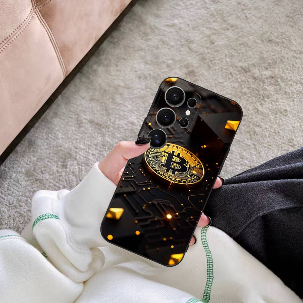 Luxury B-Bitcoin Phone Case For Samsung S 24 Fe 25 Ultra Plus 20 Lite 21 30 22 23 24 22 Ultra 5G Fundas