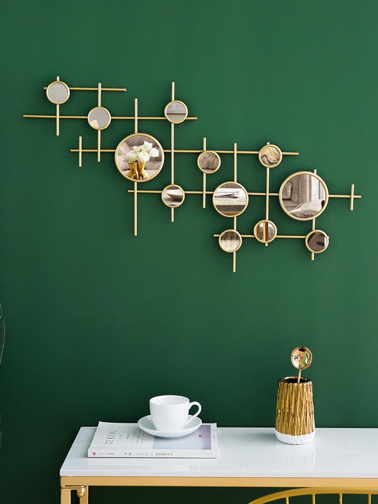 European-style round combination wall decoration mirror wall hanging creative bedroom living room sofa background wall pendant