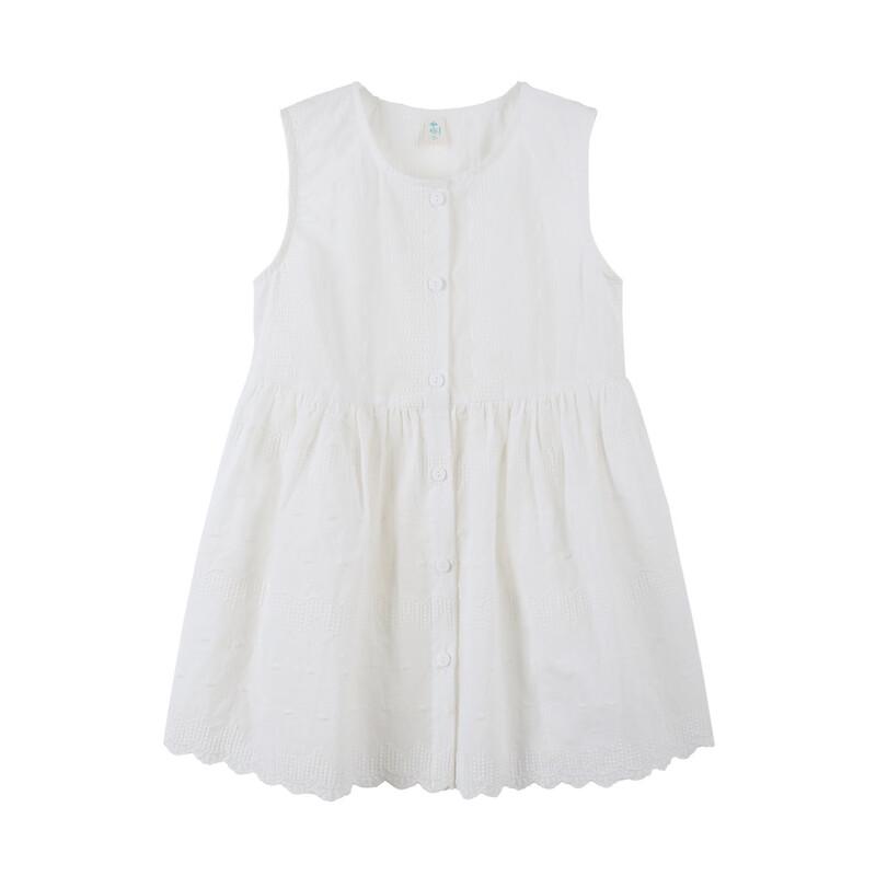 Girls' Embroidered Sleeveless Lace-Trim Top