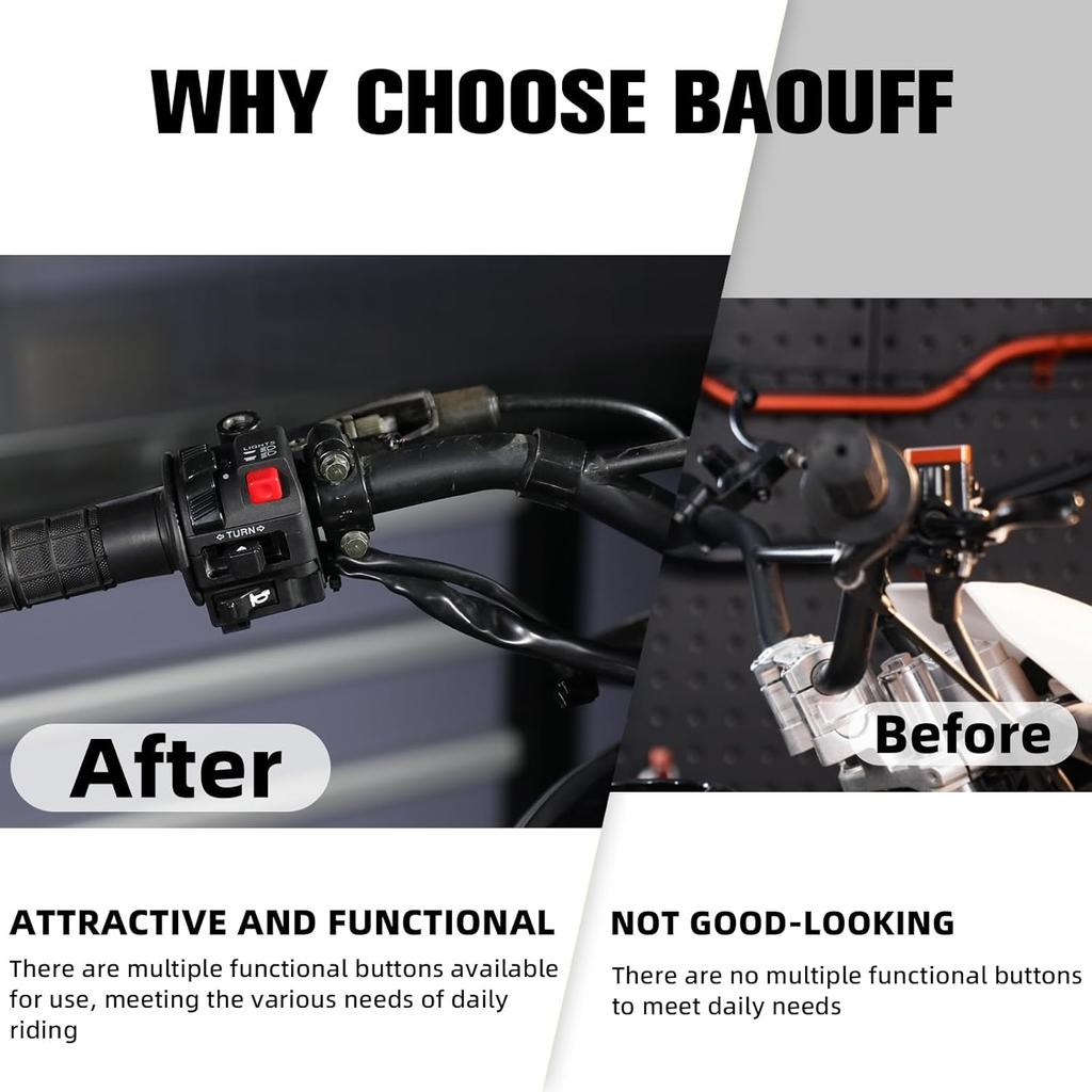 Dirt Bike Handlebar Switch for Hawk 250,Left Electric Motorcycle Light Turn Signal Horn Button for Hawk250