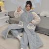 Women's Coral Fleece Pajamas: New Winter Quilted Flannel Robe & Warm Home Suit