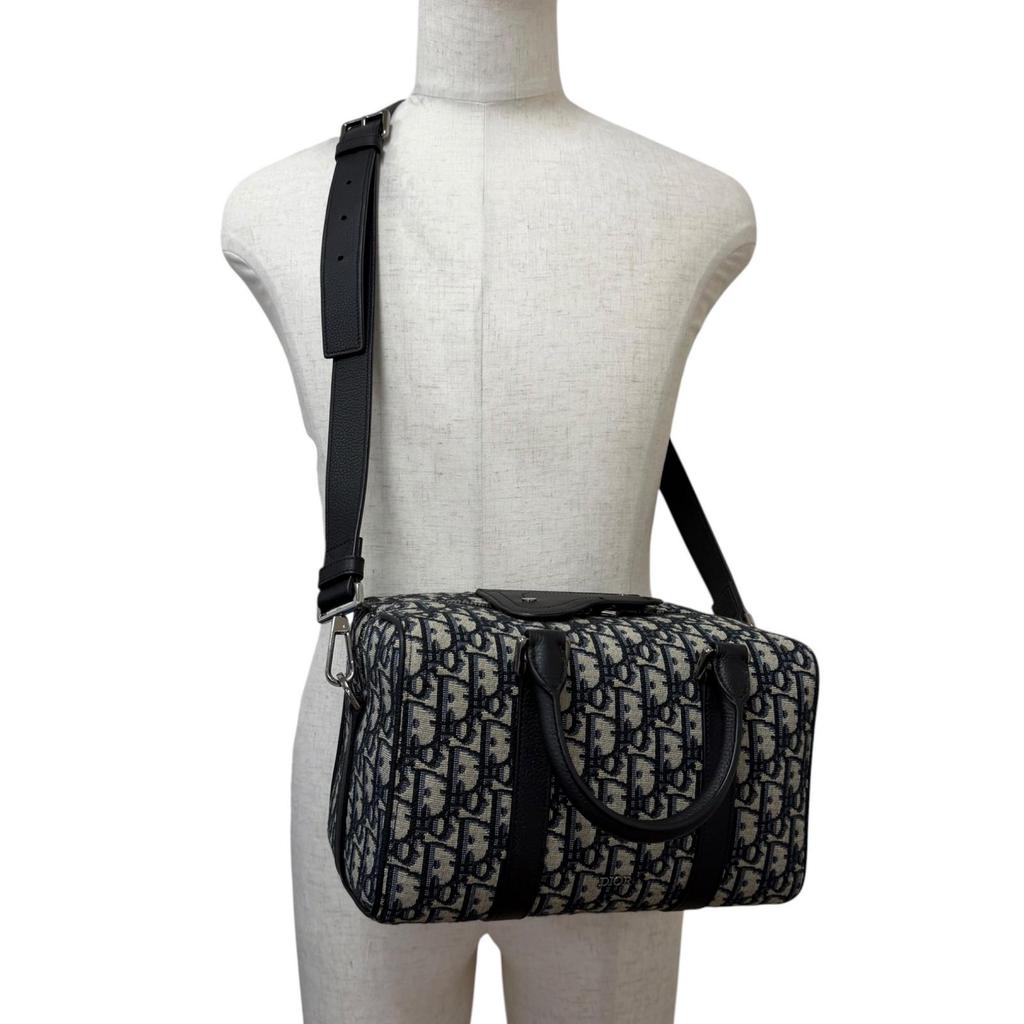 Excellent DIOR Shoulder Bag Rango 26 Oblique Jacquard 2WAY Used