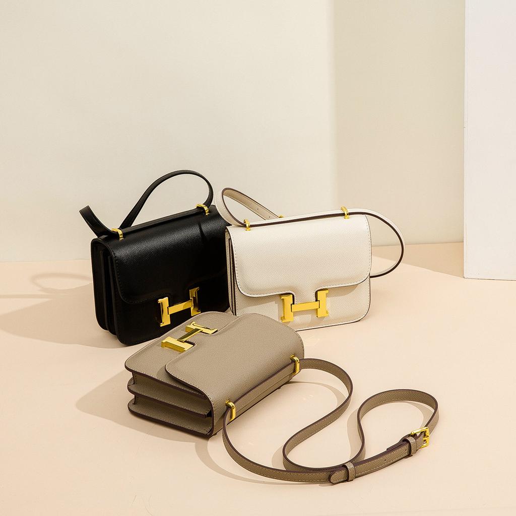 Tofu Bag Women'S Bag H Buckle Shoulder Messenger Bag Stewardess Bag Women'S Small Square Bag A Large Number Of Versatile