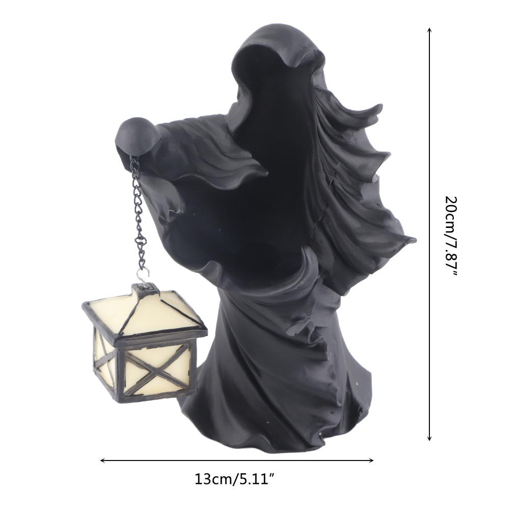 Halloween Geisterstatue mit Laterne, Harz-Geisterstatue für Halloween-Party-Dekoration