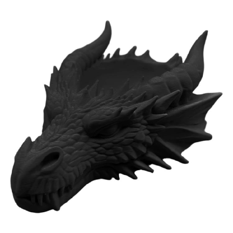 

Stylish Gothic Dragon Design Candle Stand And Jewelry Dish 3D Printed Plastic Unique Candle And Jewelry Organizers чорний