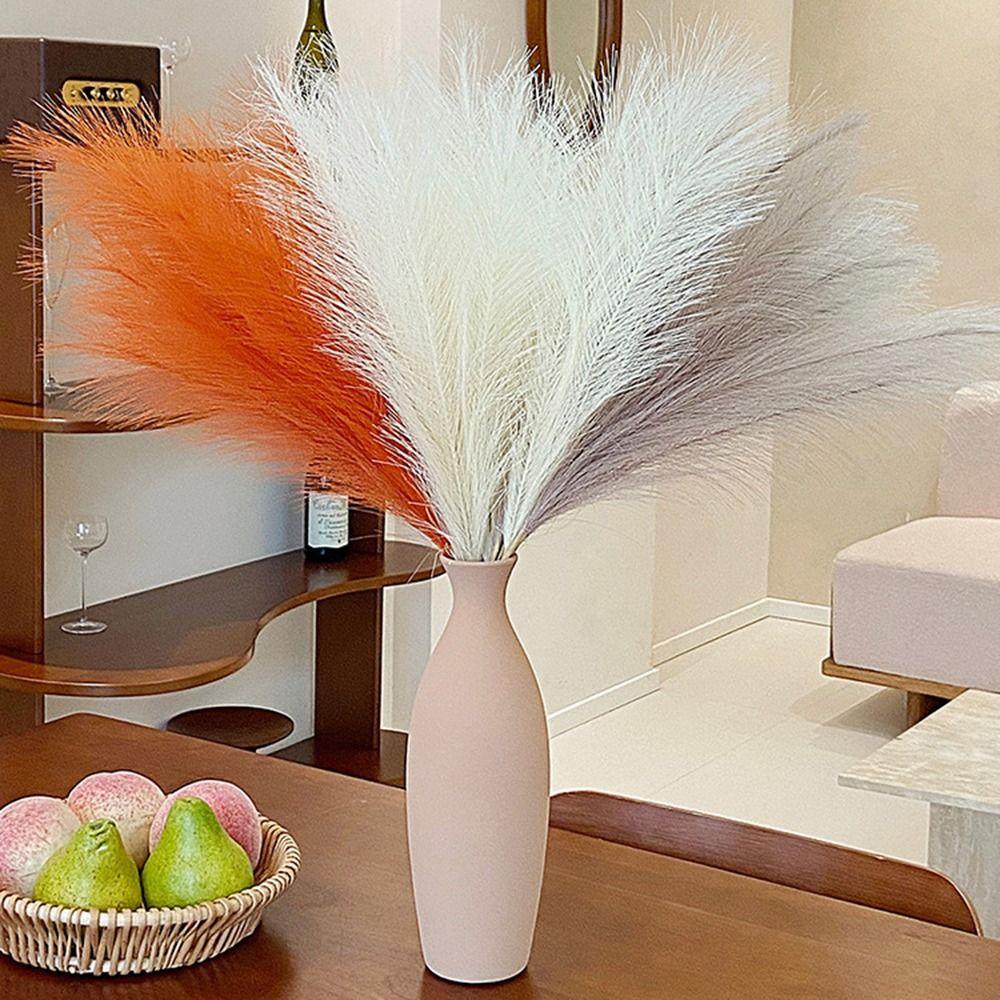 20Pcs Fluffy Texture Artificial Pampas Grass Faux Grass 50cm/22in Tall Faux Plant Reed Decoration Multi-color