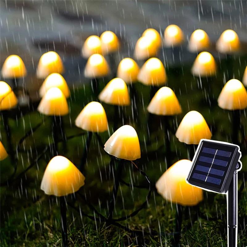 LED Solar String Light Garden Decoration Mushroom Lights IP65 Waterproof Garland Patio Decor Outdoor Solar Lights Fairy Light