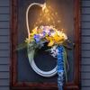 Fairy Garden Hose Wreath Night Light, Art Garland String Waterfall Lamp Outside
