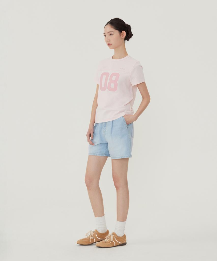 COVERNAT WOMAN Number Logo T-Shirt Pink