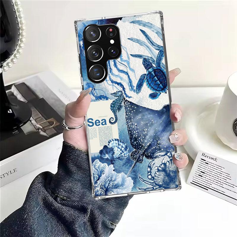 Ocean Starfish Sea Turtle Shark Soft Phone Case For Samsung Galaxy S22 S23 S24 S25 Edge S26 Ultra S20 FE S21 Plus + Fundas Coque