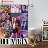 1pc K-Pop Demon Hunters Printed Waterproof Shower Curtain Privacy Hanging Curtain with 12 Hooks Multiple Sizes Machine Washable