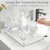 Suport de depozitare pentru articole de toaletă, covorașă cu uscare rapidă, cu picioare antiderapante din oțel inoxidabil pentru casa de baie