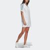 Adidas Originals Trefoil Tee Dress Comfortable V-Neck Short Sleeve Dress Women Dresses White GN2848