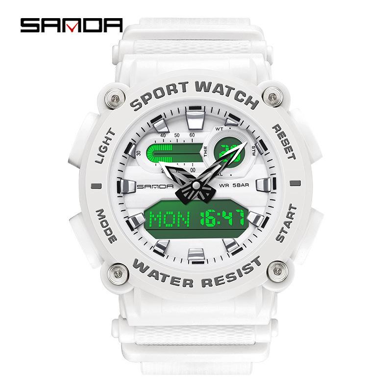 Sanda Dual Display Student Sports Watch - Multi-functional Chinese Style with Calendar