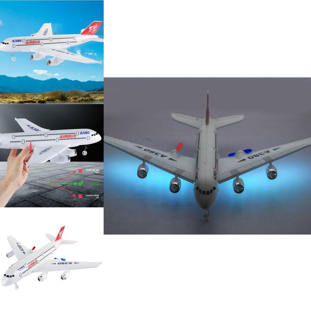 A380 Remote Control Airplane With Led Lights For Hobbyists And Flight Enthusiasts