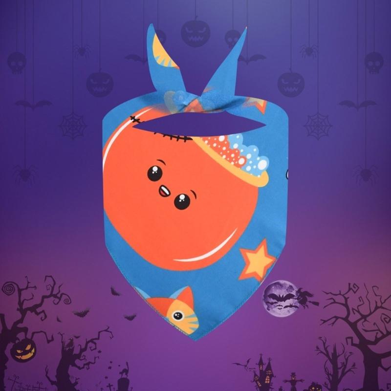 4lots Halloweens Triangular Scarf Permeable Pet Neckerchief Dog Triangles Bib for Dogs Regulable Neck