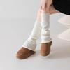 White Knitted Stockings for Women, Autumn and Winter Flared Wide-leg Stockings, Calf Stockings