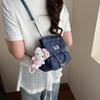 Denim rhombus backpack women's summer new fashion chain small bucket bag