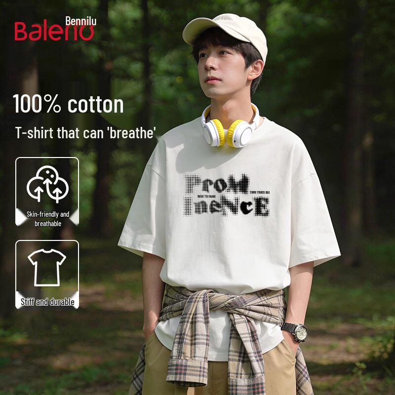 Baleno Men s Heavyweight Pure Cotton Short Sleeve T-Shirt M