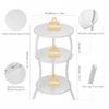 ZEXVIDA Retro Round Coffee Table, Bedside Table, Folding Side Table, 30cm Wide x 30cm Deep x 55cm High (White)