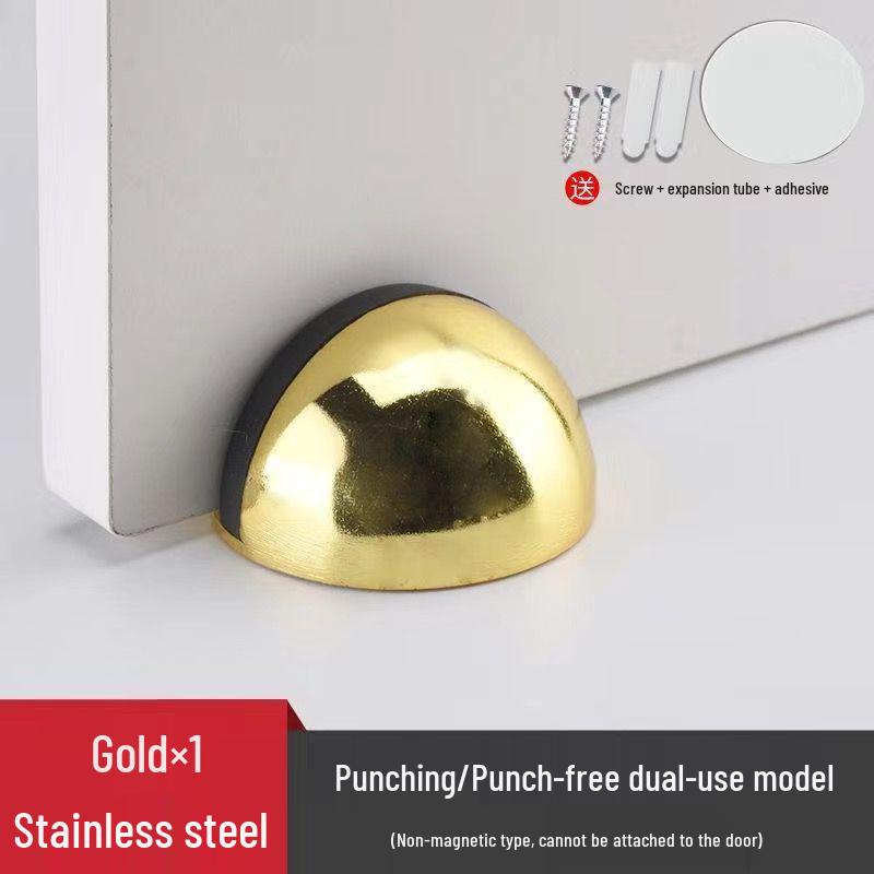 304 Stainless Steel Anti-Collision Turtle Top Door Stopper - Floor Mount for Glass Doors