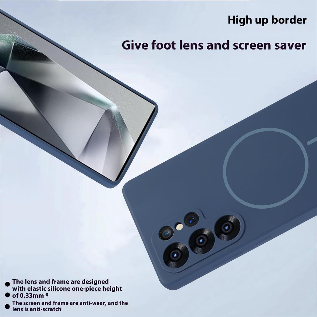 Bulk Purchasing For Samsung Galaxy S25 Ultra Magnetic Case Liquid Silicone+PC Phone Back Cover