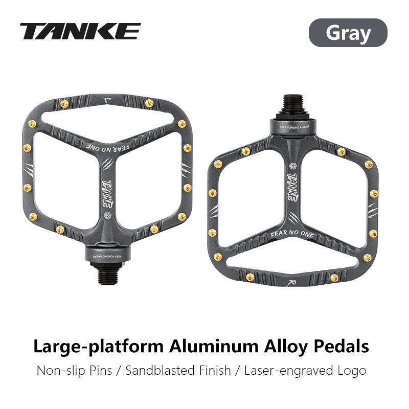 

TANKE MTB Pedals-Lightweight Aluminum Alloy Bicycle Pedals(12 Non-Slip Pins/Side)with Grease&Bearing Mountain Bike pedal TP-90 серый