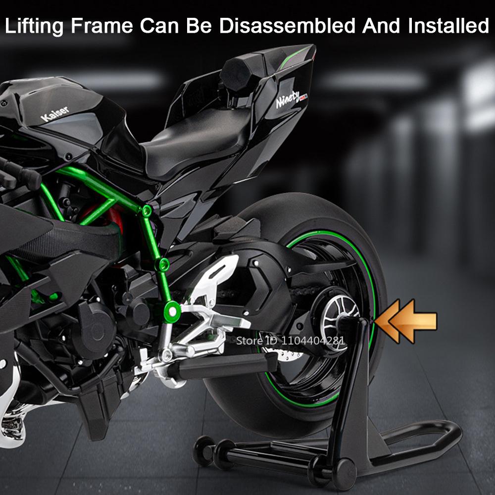 1:9 Kawasaki H2r 1000rr Alloy Motorcycle Diecast Models Car Toys Front Wheel Steering Sound Light Motorbike Boy's Birthday Gifts