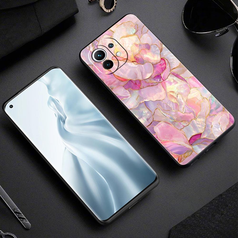 Phone Case For Xiaomi Mi 15 14 13 12 11 Lite 14T 13T 12T 11T Pro Poco X7 X6 X5 X3 Pro F6 F5 F4 Cover Fashion Gold Pink Marble