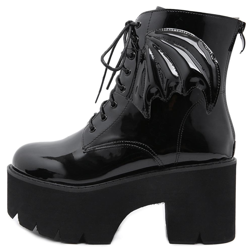 Botas de moto Tacón cuadrado Dedo del pie redondo Cremallera sólida  Plataforma de botines de tacón súper alto con med platform 2021 Nuevos botines  para mujer comprar a buen precio — entrega
