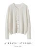 Women's Korean Style Loose Fit Cashmere Cardigan - Autumn/Winter Round Neck, Single Cable Knit, Warm and Slimming.