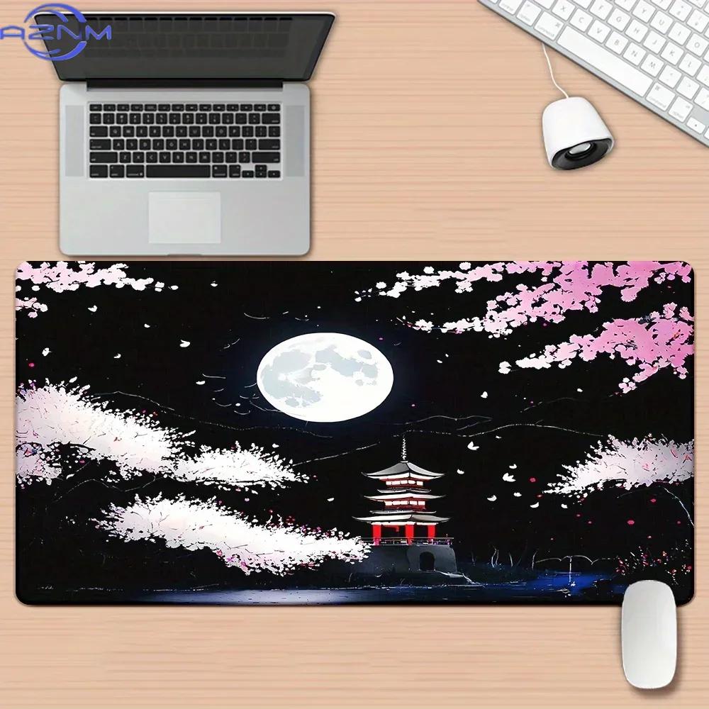Sakura Tower Fuji Mouse Pad Large Computer Office Gaming Desk Pads 400x900mm Rubber Carpet Mousepad Antislip Gamer Keyboard Mat