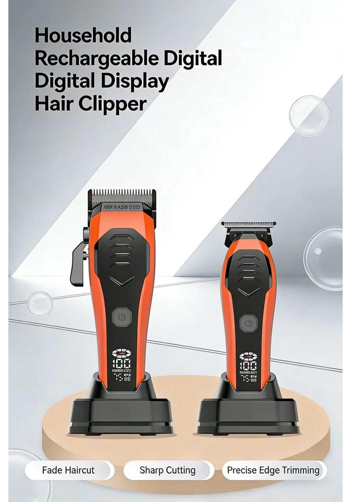 Professional Electric Hair Clipper Set for Barbers - Includes Carving Tool
