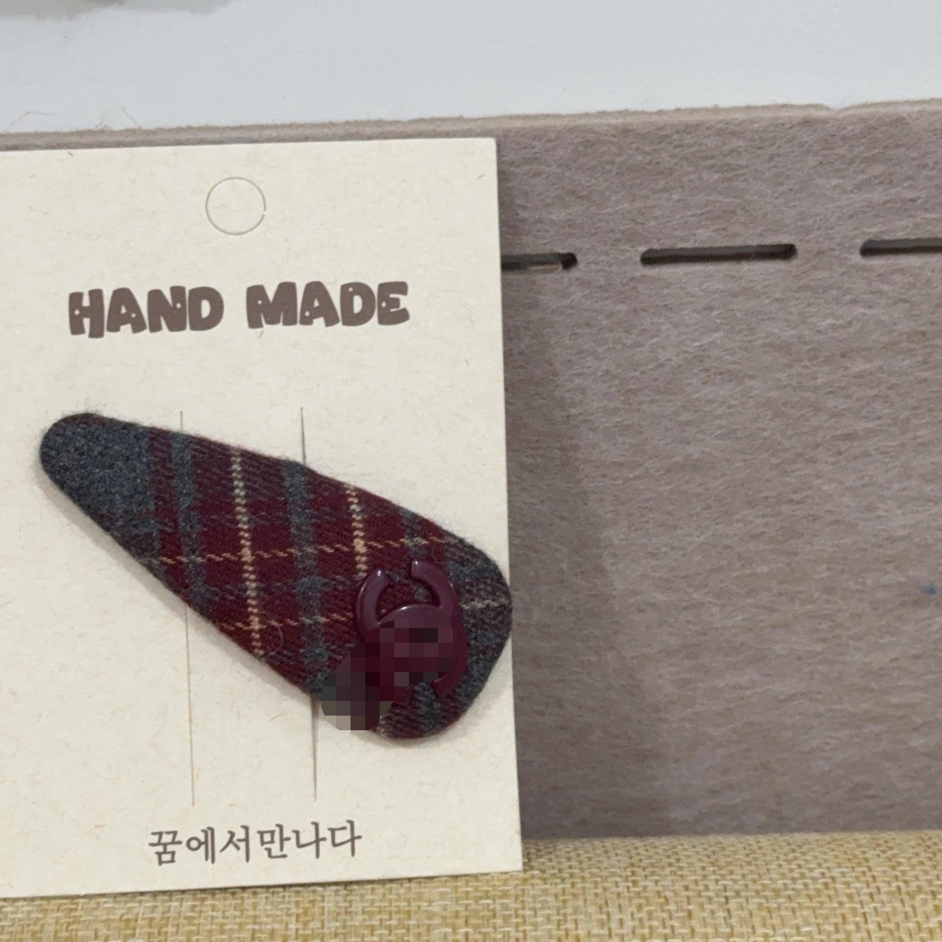 Korean Plaid Fabric BB Clip – Cute Hair Accessory for Girls