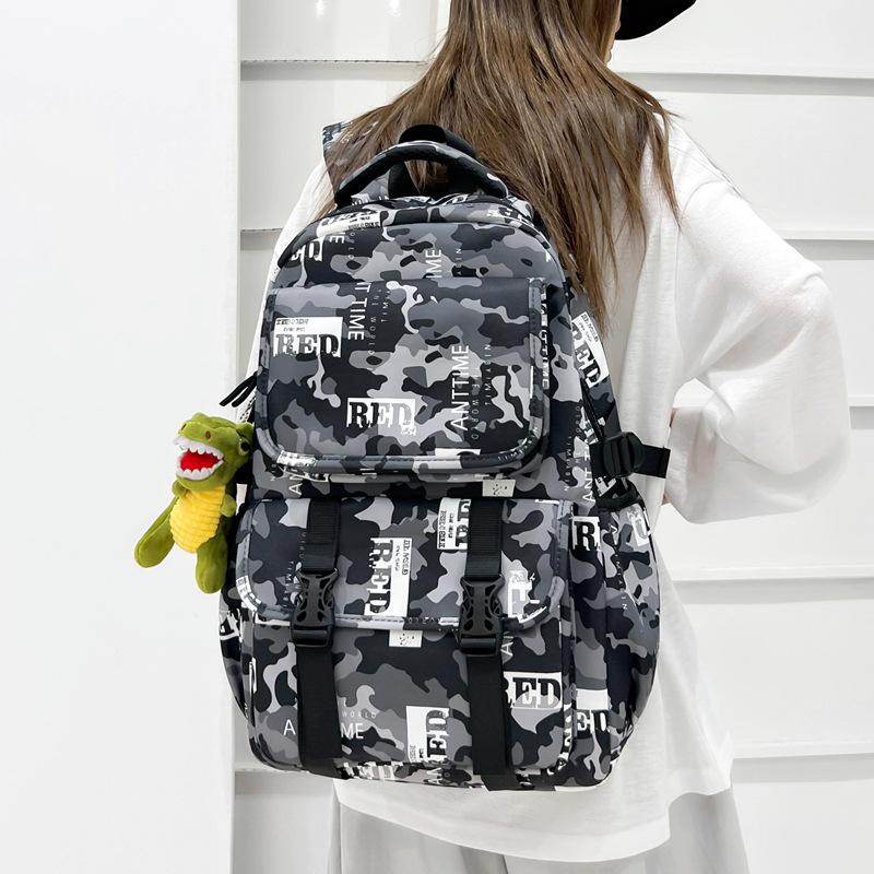 Schooltas Camouflage Schooltas Veelzijdig Grote Capaciteit Middelbare School College Student Rugzak Heren Lichtgewicht Reis Computer Casual Rugzak