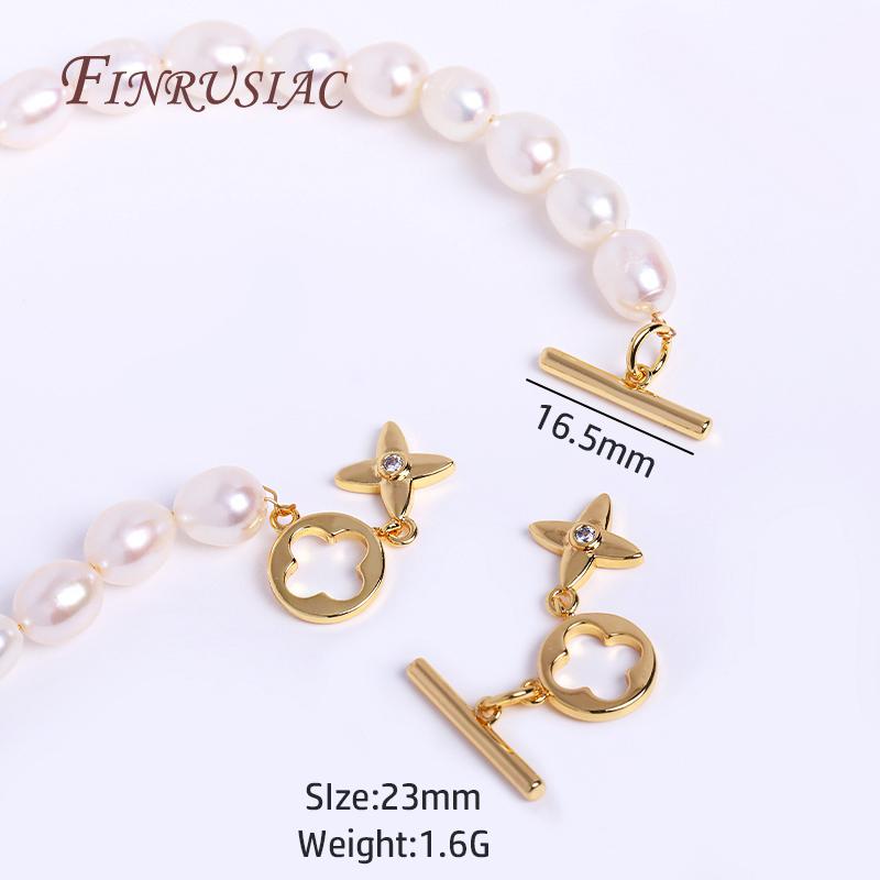 18K Real Gold Plated Geometry Heart OT Clasp For Bracelet Necklace Components,Dainty Brass Toggle Clasp DIY Accessory Wholesale