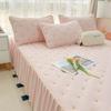 Solid color embroidery thickened bed skirt clipped with cotton soft and vertical elegant without deformation bed skirt