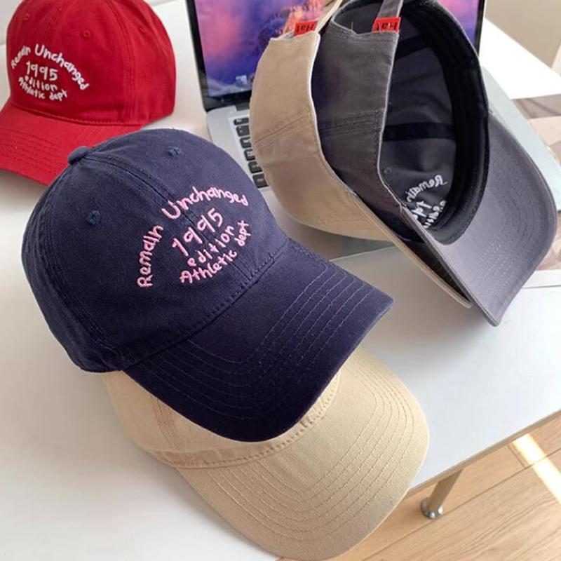 Ricygvm Letter Embroidery Baseball Cap For Women Fashion Duck Tongue Caps Korean Girl Outdoor Sun Visors Solid Cotton Peaked Hat
