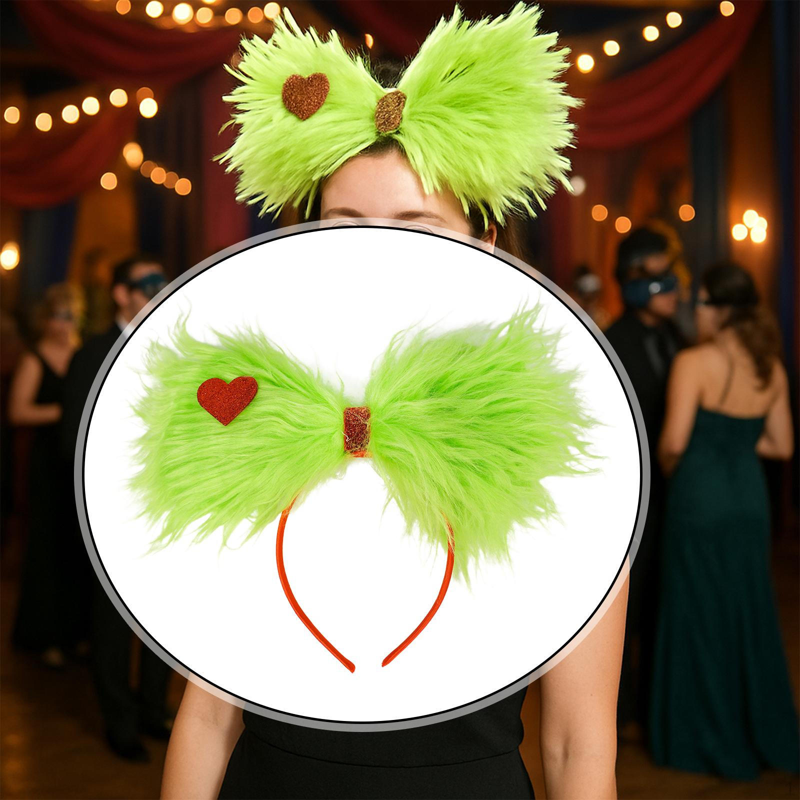 

Рождественский зеленый ободок с головой монстра Милый топпер для головы для рождественских сувениров для вечеринки Фестиваль