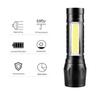 COB Strong Light Flashlight: Portable USB Rechargeable LED Mini Flashlight with Retractable Design and Customizable Logo.