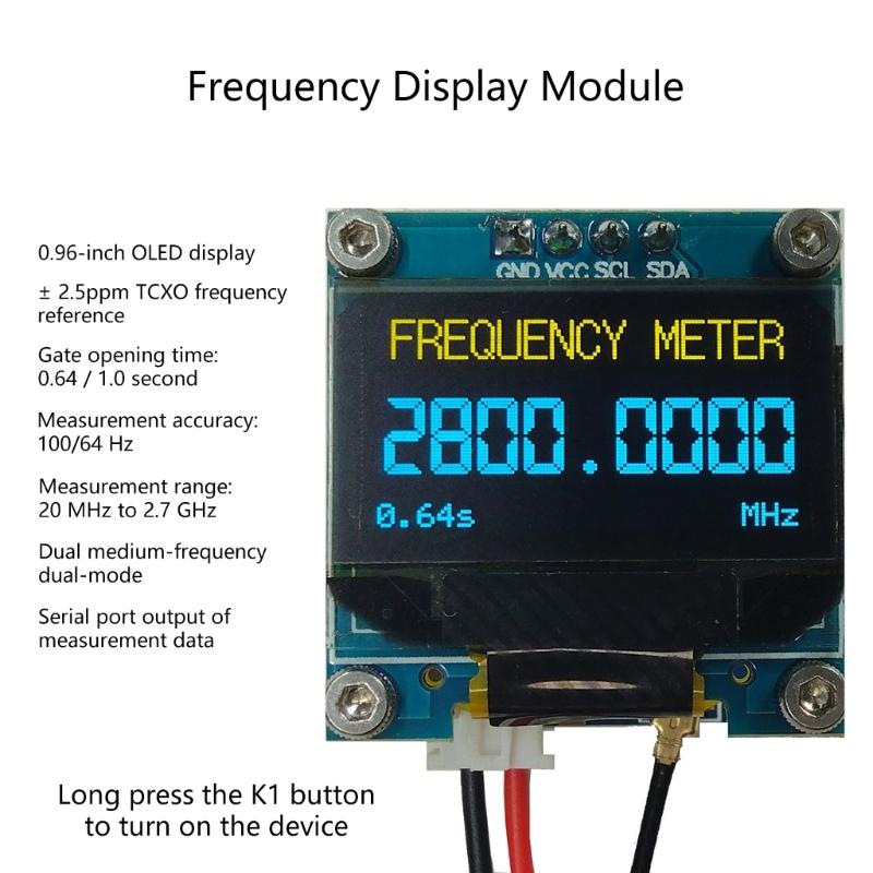 Digital Frequency Meter Featuring Wide Ranging 20MHz to 2.7GHz and High Resolution Clear Screen for Radio Signal Analysis