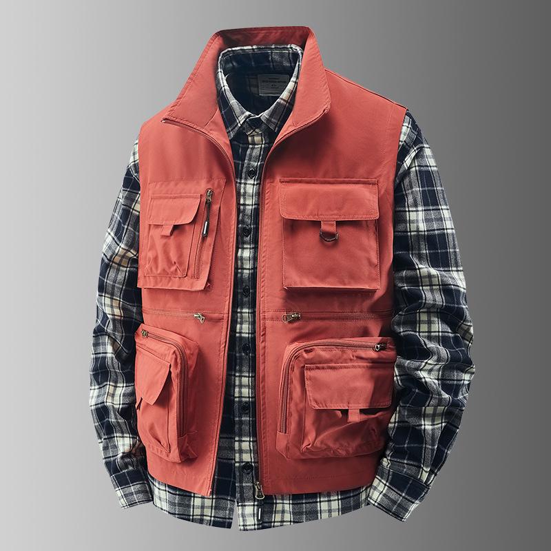 Men's Outdoor Workwear Multi-Pocket Vest - Thin, Sleeveless Fishing & Photography Jacket