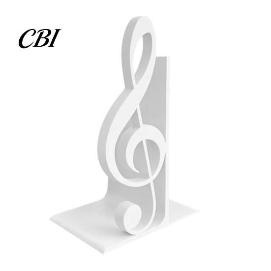 One-Piece 3D Print Sculpture Printed Music Note Bookend, Decorative Shelf Organizer, Modern Desk Decor for Home Musical Book Holder Office Study,